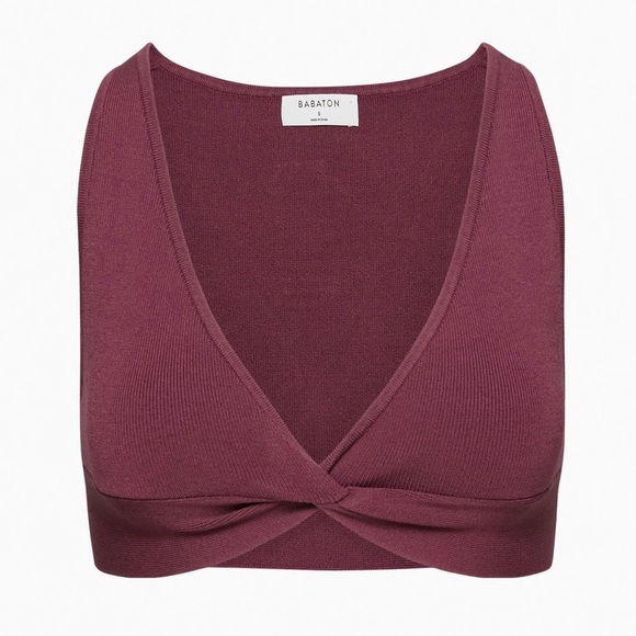 Babaton Sculpt Knit Twist Tank in Maroon - Size M - Picture 1 of 5